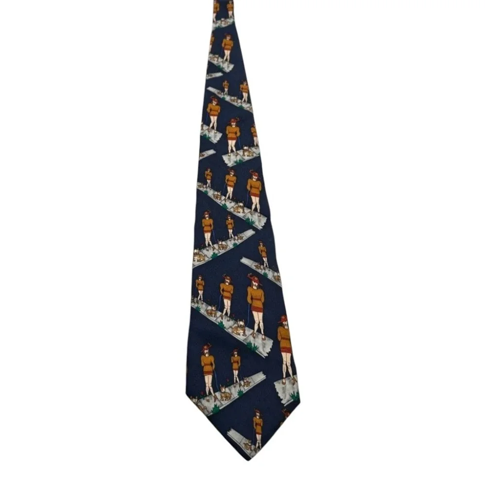 Save The Children Jennifer Aniston Celebrity Dress Men's Neck Tie Blue Silk